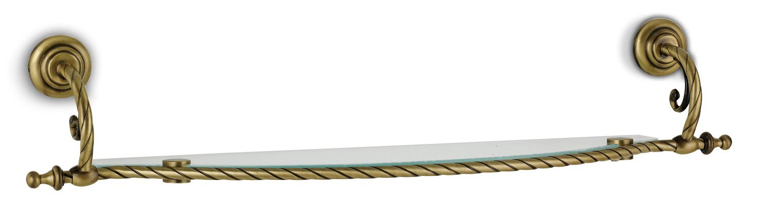 Mensola per bagno in vetro satinato mod. Edera in ottone Accessori bagno pensile con mensole in vetro satinato Edera