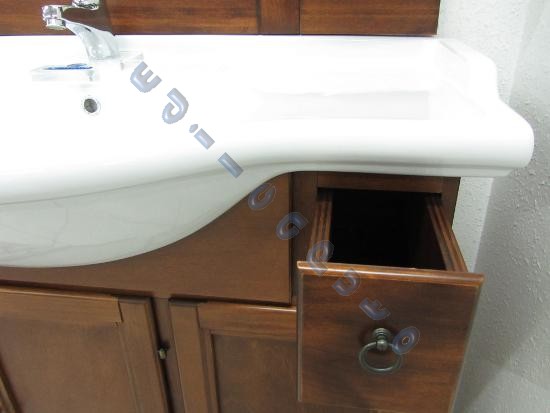 MOBILE DA BAGNO IN LEGNO FINITURA NOCE DA CM 105 CON LAVABO IN ... MOBILE DA BAGNO IN LEGNO FINITURA NOCE DA CM 105 CON LAVABO IN ...
