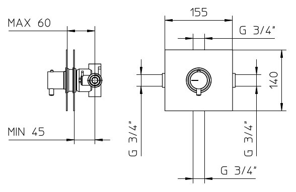 Dati tecnici Mimo incasso termostatico