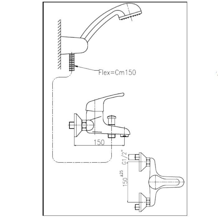 Dati tecnici miscelatore nordmix vasca